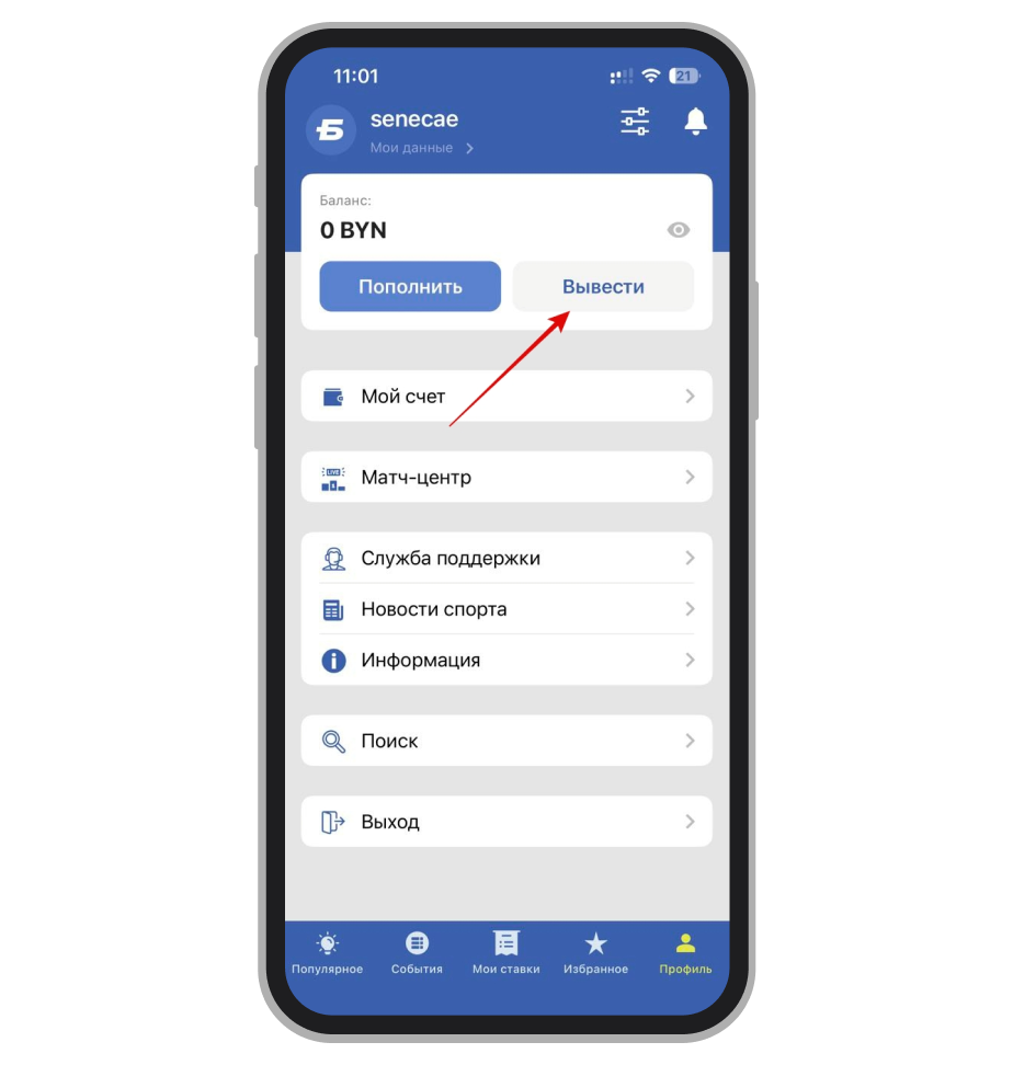 Кнопка вывода