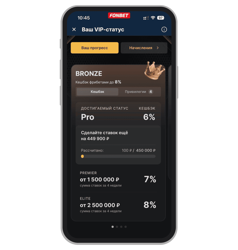 Статус в ВИП-программе