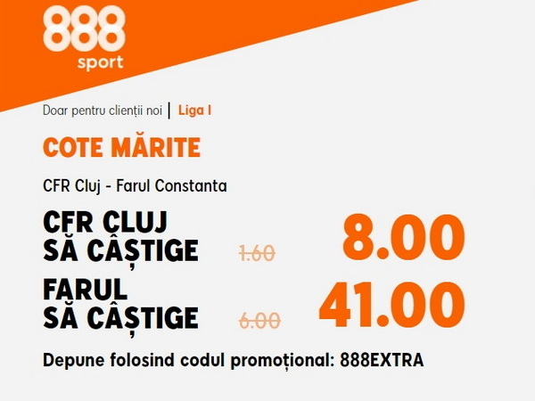 legalbet.ro: CFR nu are voie sa rateze victoria cu Farul, tu nu ai voie sa ratezi promotia 888 Sport.
