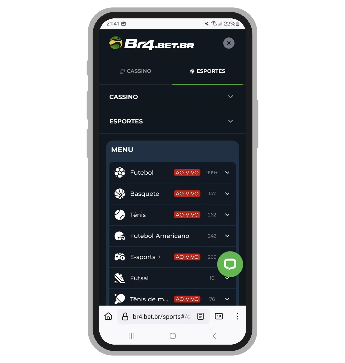 Esportes disponíveis na Br4Bet