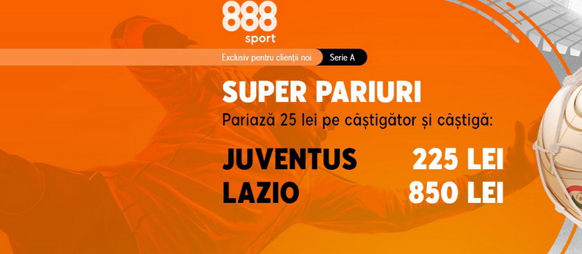 Pariază pe cote de excepţie la meciul Juventus vs Lazio