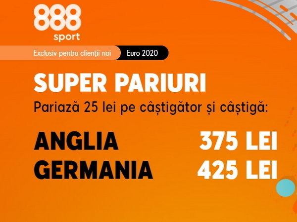 legalbet.ro: Ai cote barosane la 888 Sport, pe masura unui Anglia - Germania.