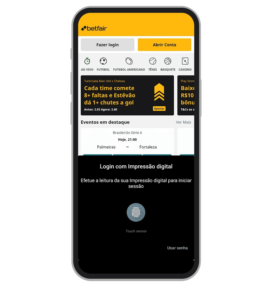 Pode configurar o login por biomnetria de celular