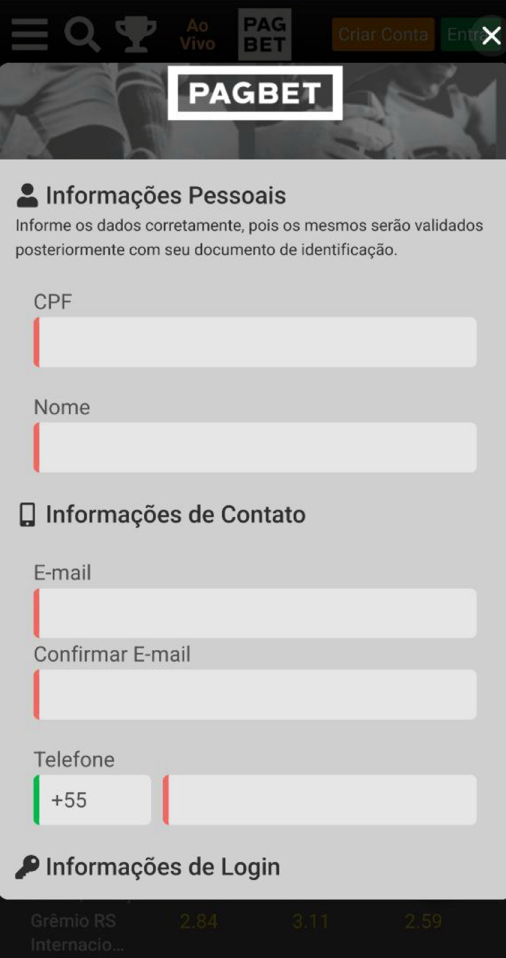 Forneça suas informações pessoais e de contato