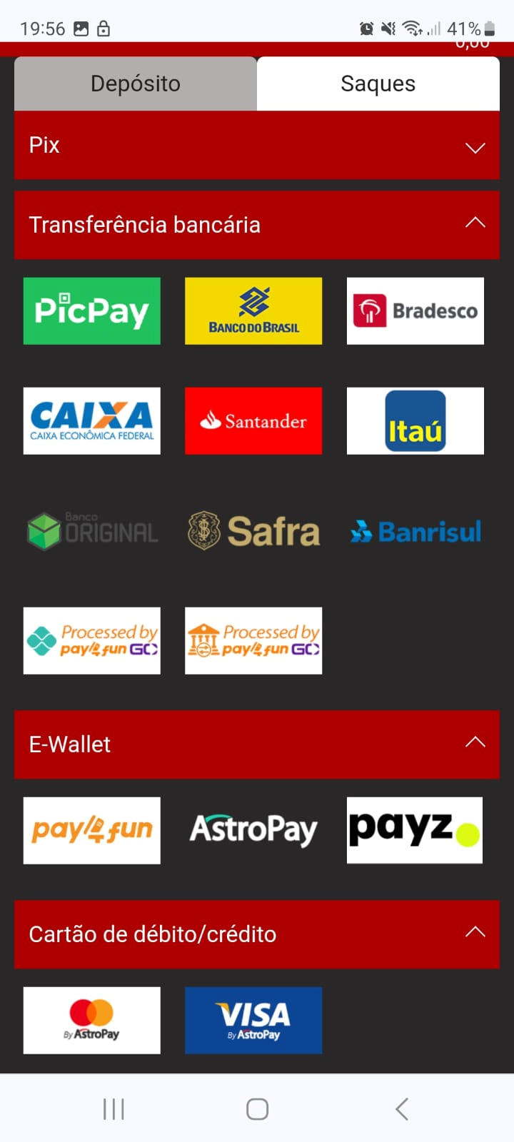 Outros métodos de pagamento na Dafabet