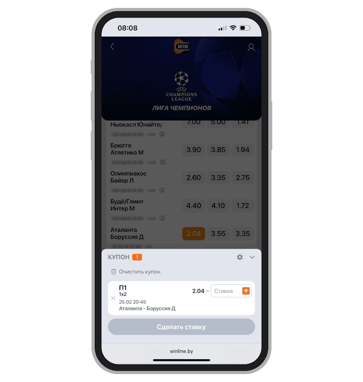 Купон на ординар за 2.04