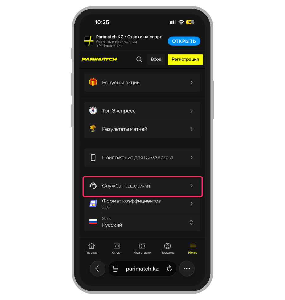 Раздел поддержки