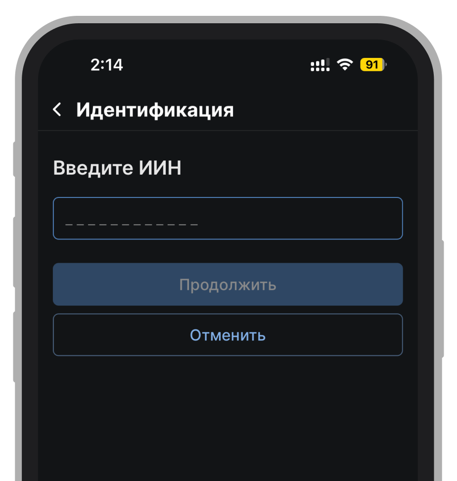 Заполнение ИИН