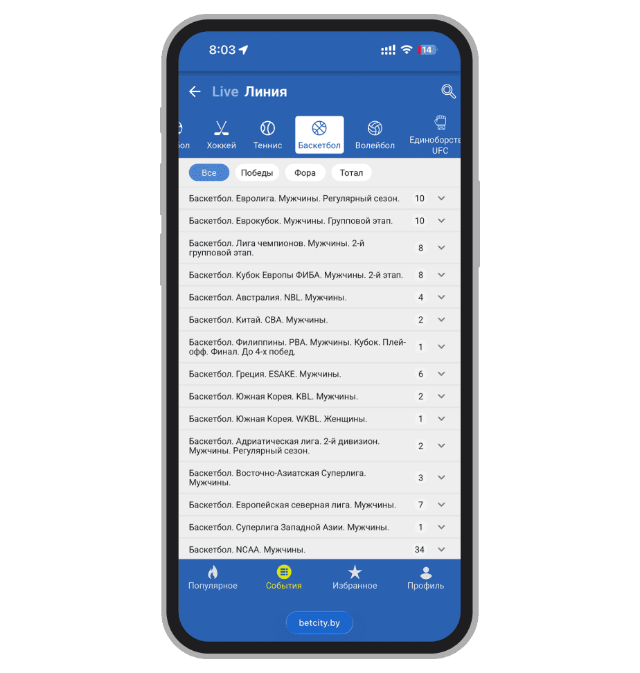 Линия на баскетбол