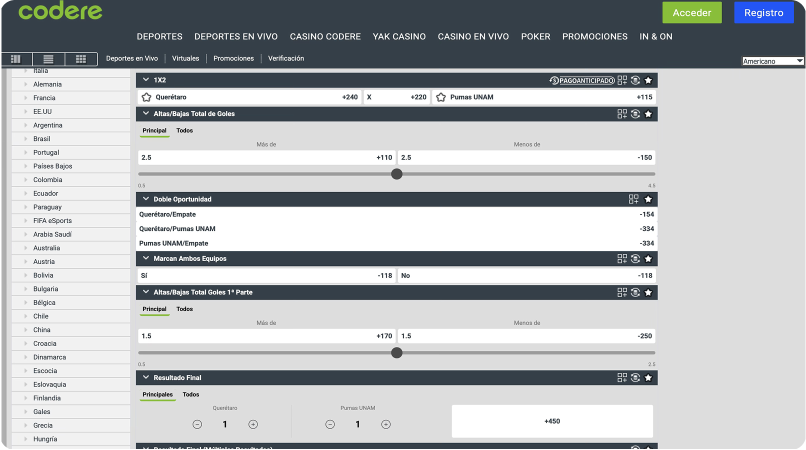 Cerrar Apuesta, Codere