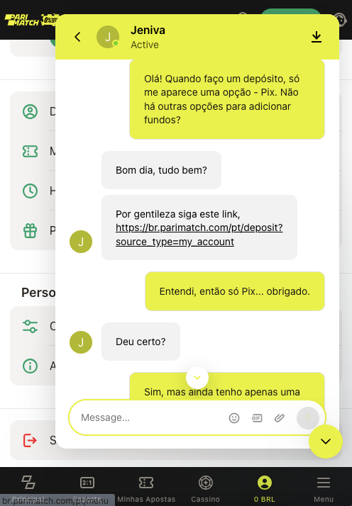 Respostas do atendente 
