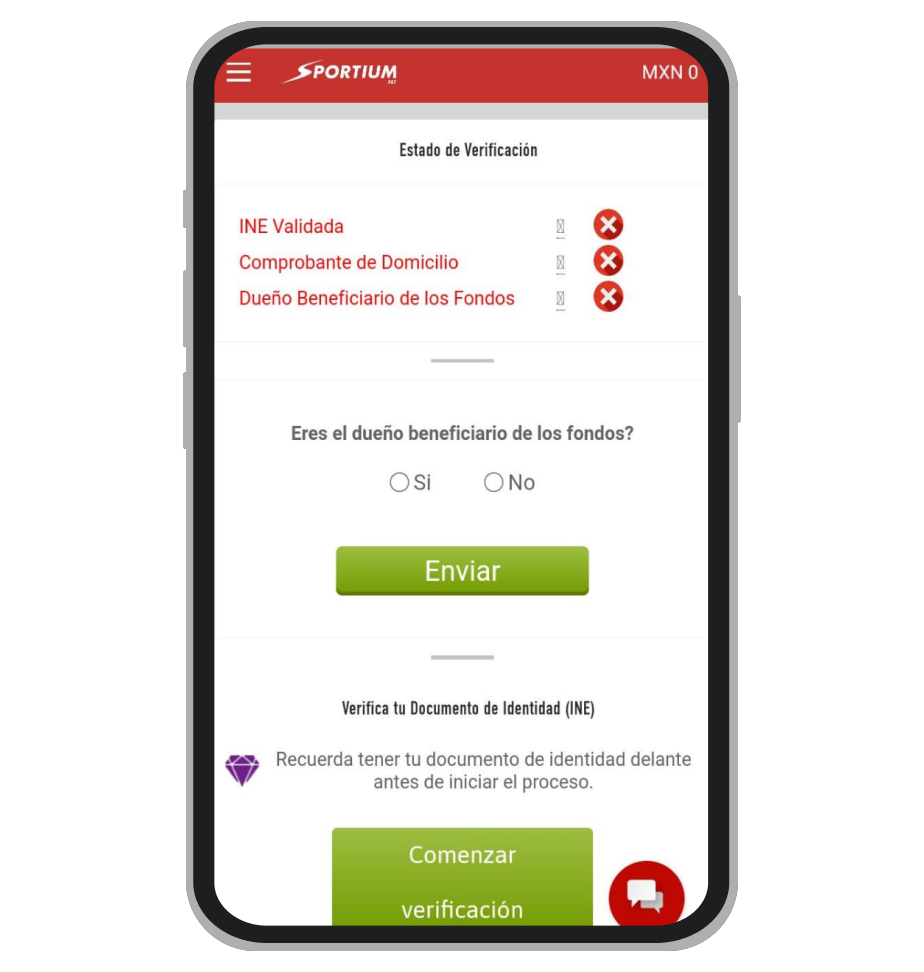 Sportiumbet App Verificación