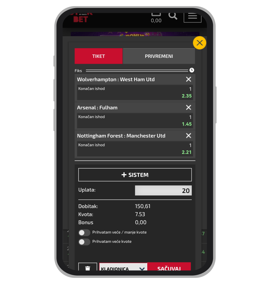 Tiket u StarBet