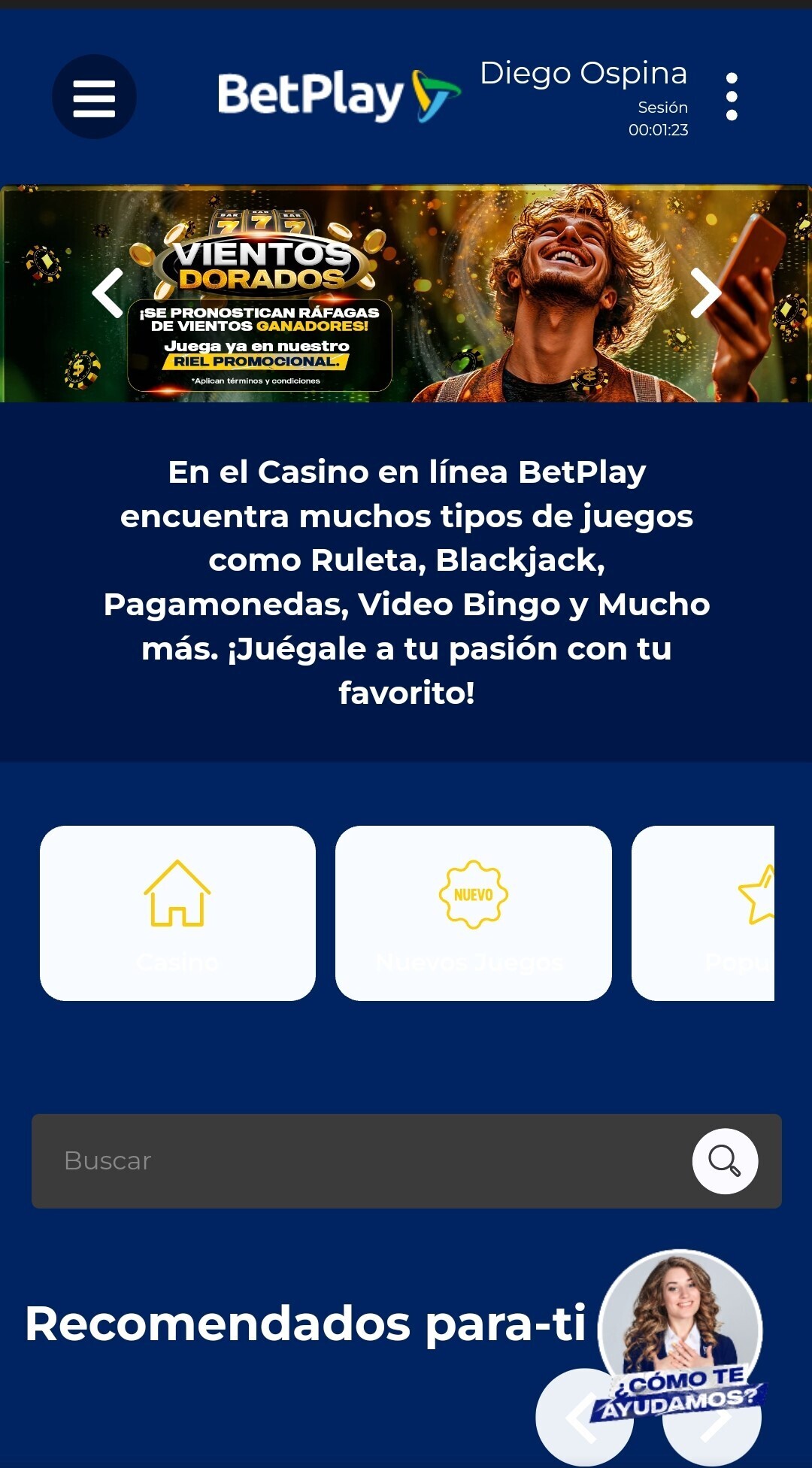 Casino móvil de BetPlay