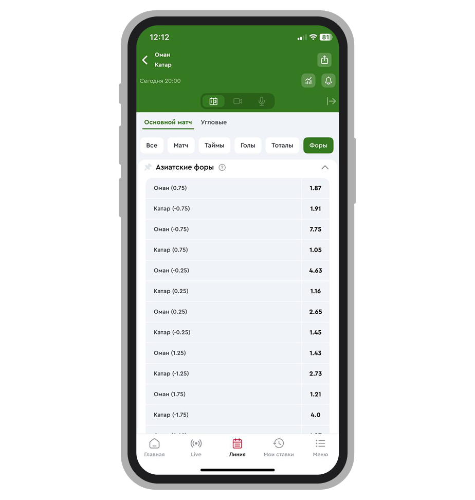 Линия азиатской форы