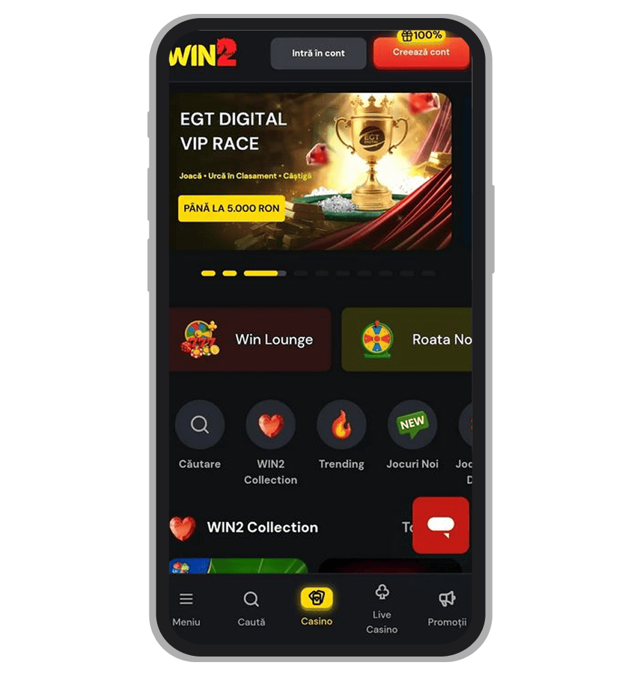 Homepage Win2 Casino