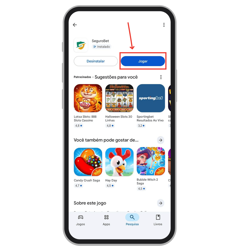 Pode abrir app a começar jogar