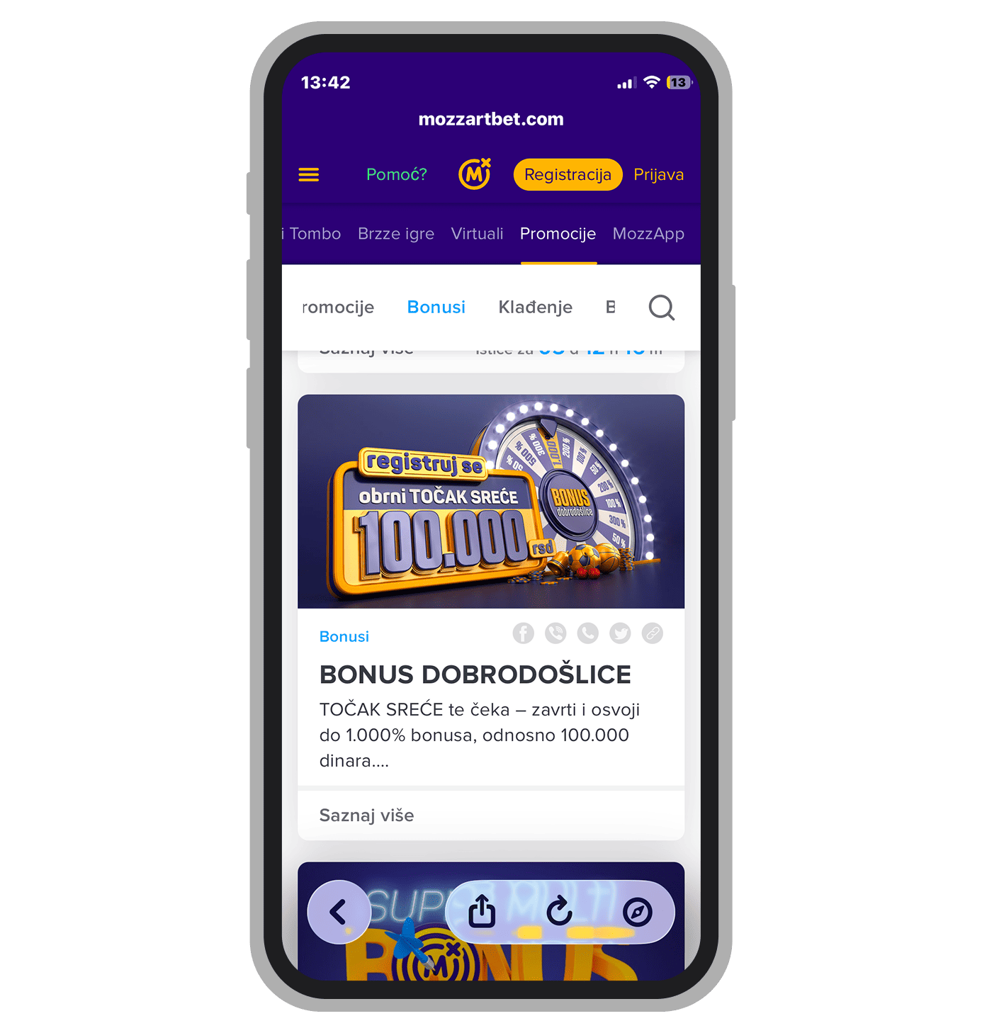 Mozzart freebet bonus