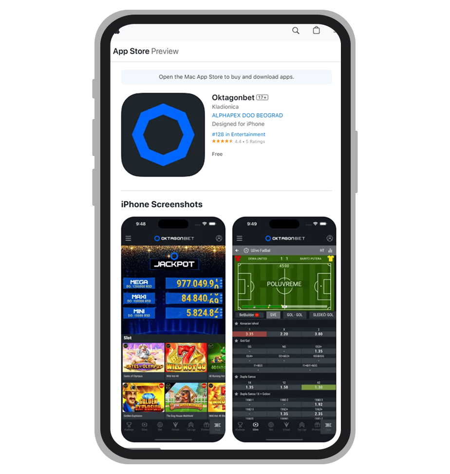 OktagonBet iOS aplikacija na App Store