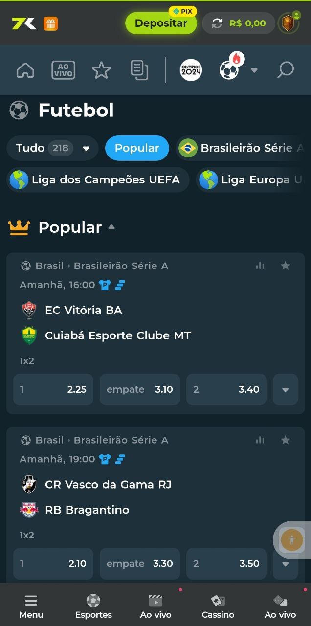 Escolhe um esporte Bet7k em que quer apostar