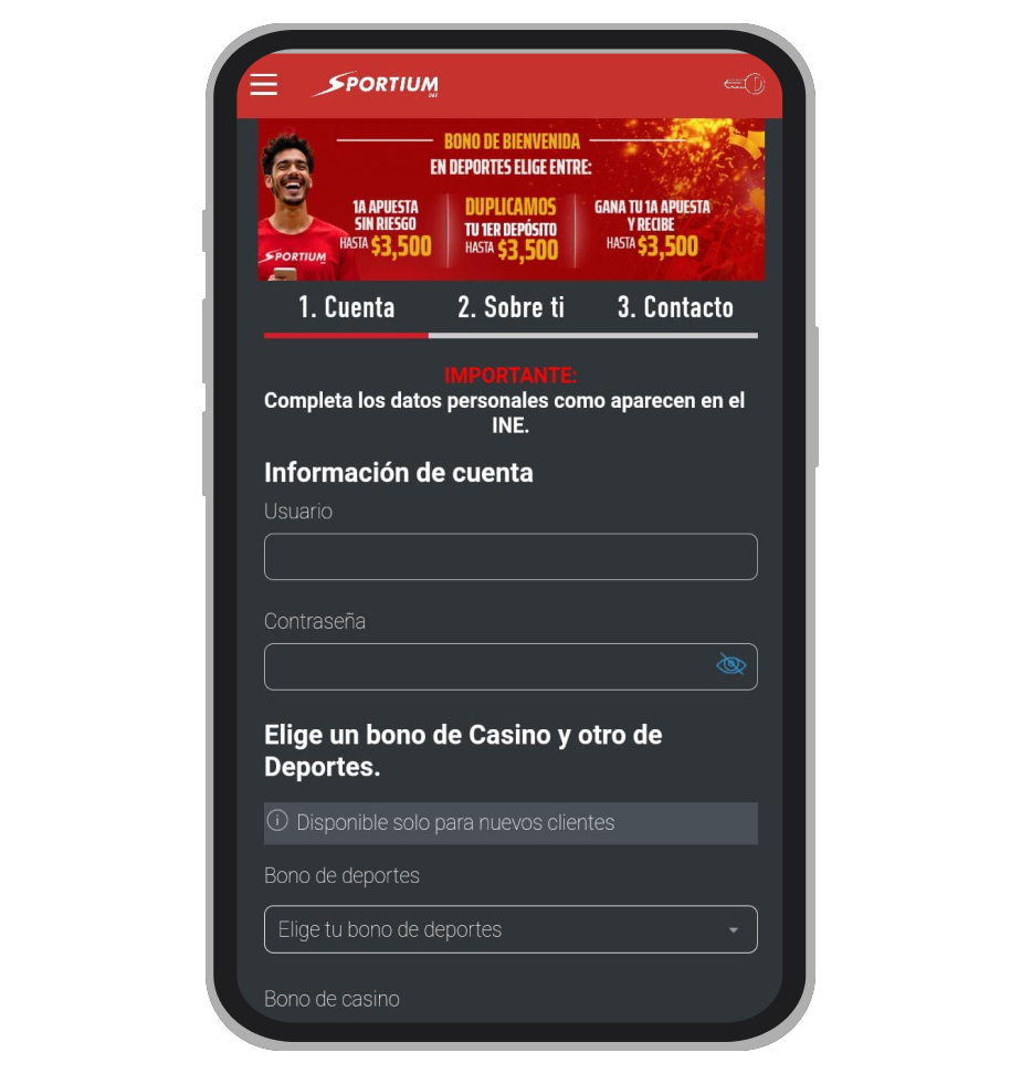 Sportiumbet App registro