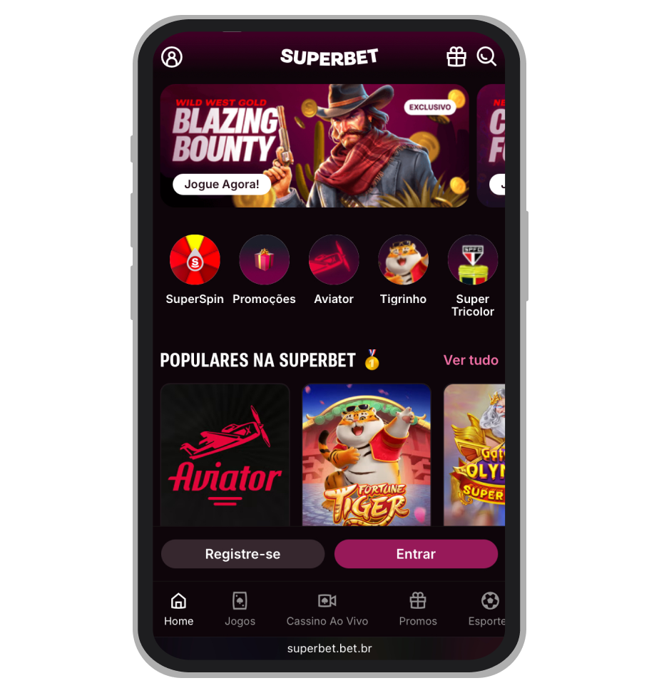 Versão móvel da Superbet