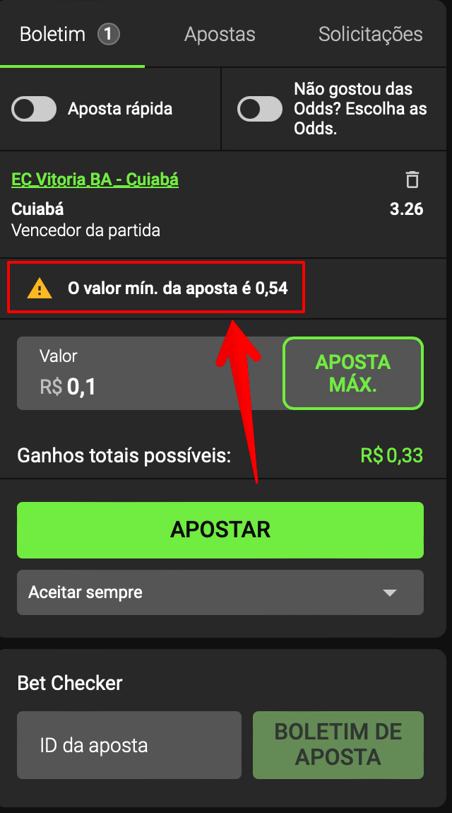 Aposta mínima aceita na Luvabet é de R$0,54