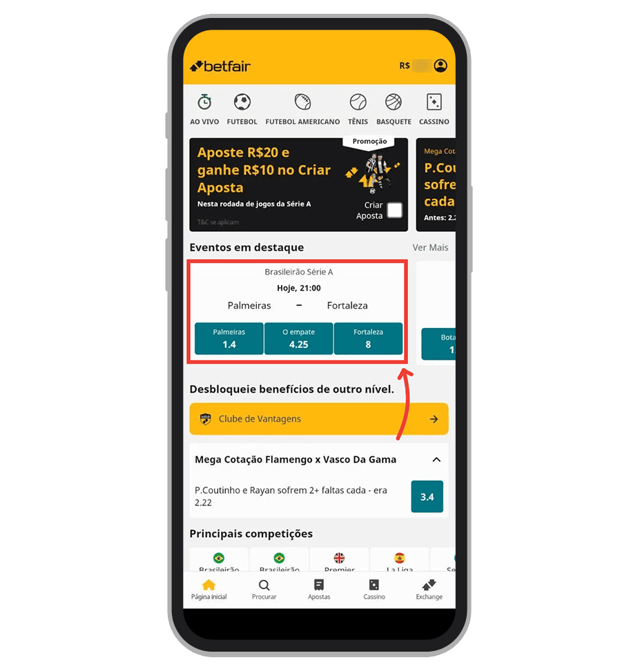 Escolha um dos eventos disponíveis