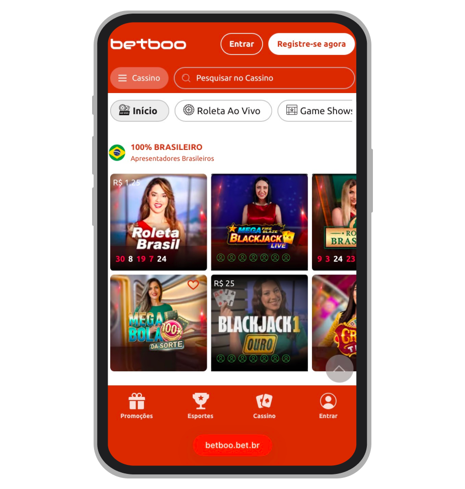 Betboo cassino ao vivo