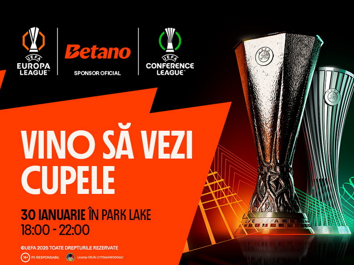 legalbet.ro: Un moment de neuitat pentru fanii fotbalului: Betano aduce trofeele UEFA Europa League și UEFA Conference League la București.