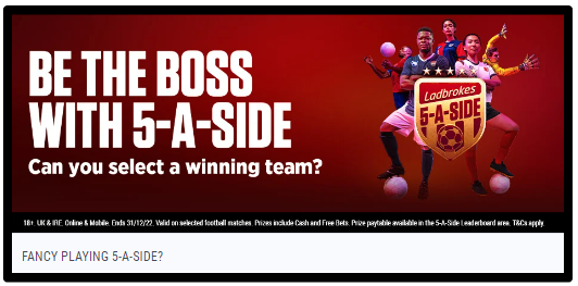 Ladbrokes Unique 5-A-Side bet.