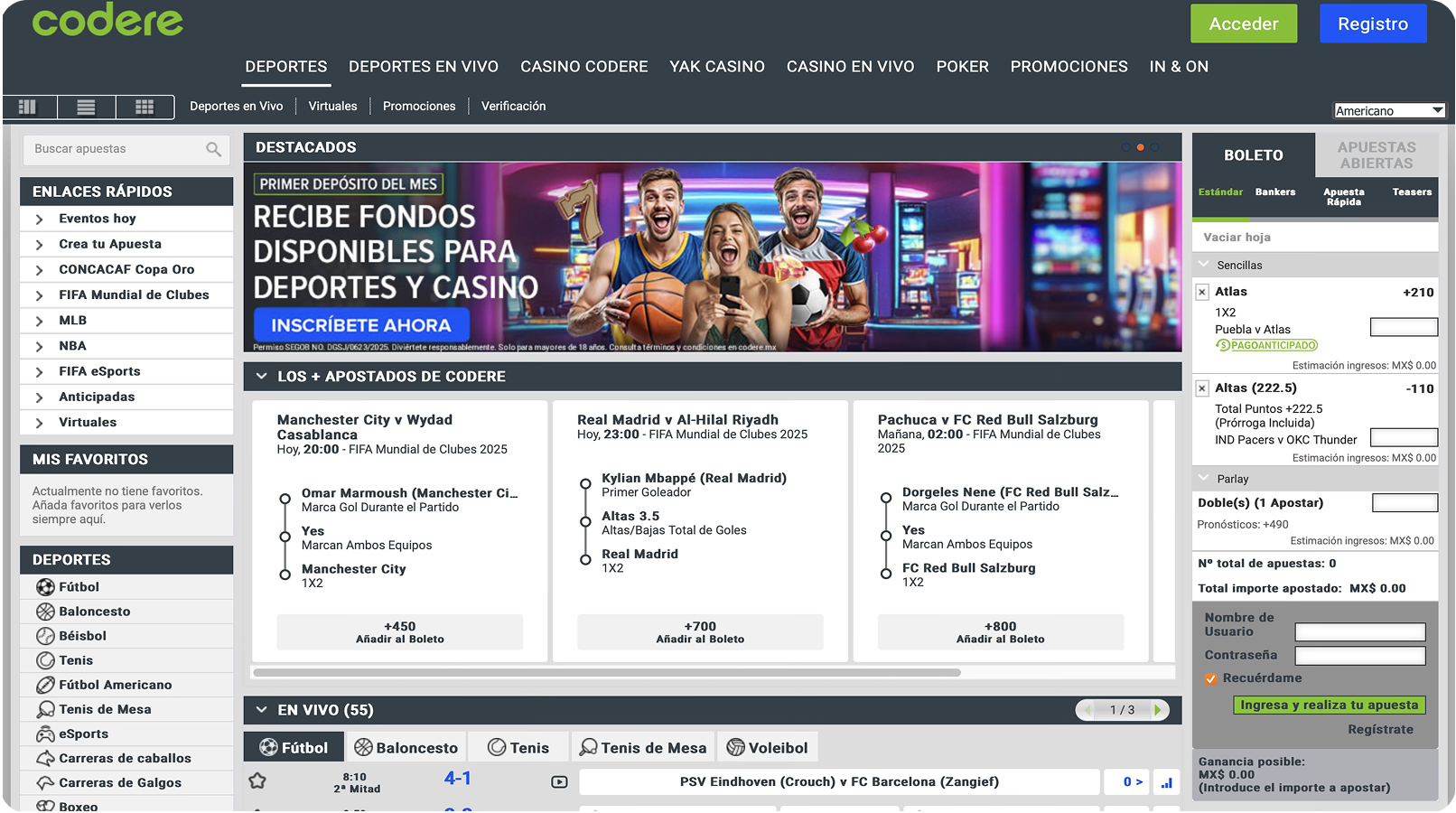 Apuesta múltiple equilibrada en Codere