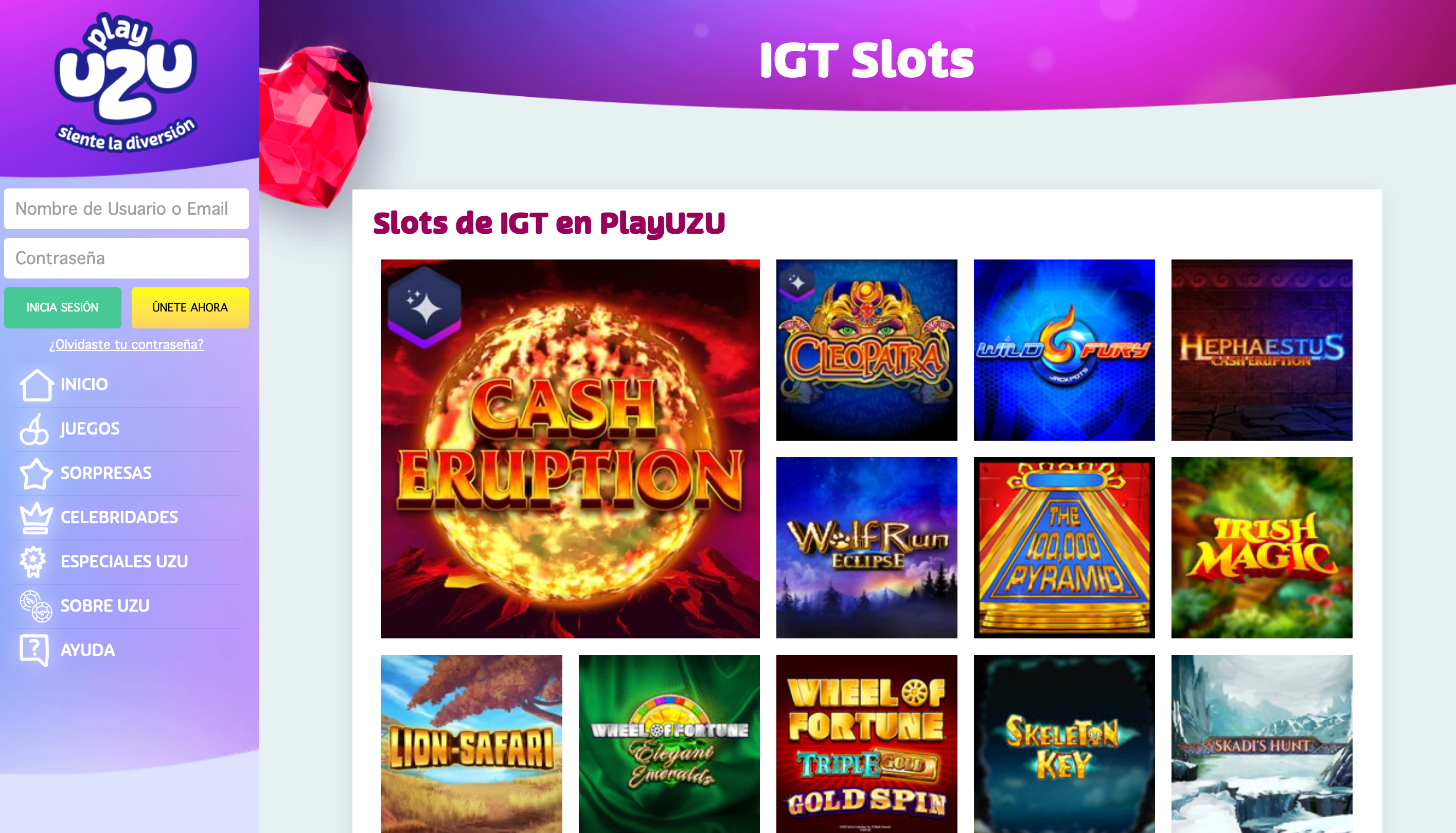 Slots de IGT en PlayUZU