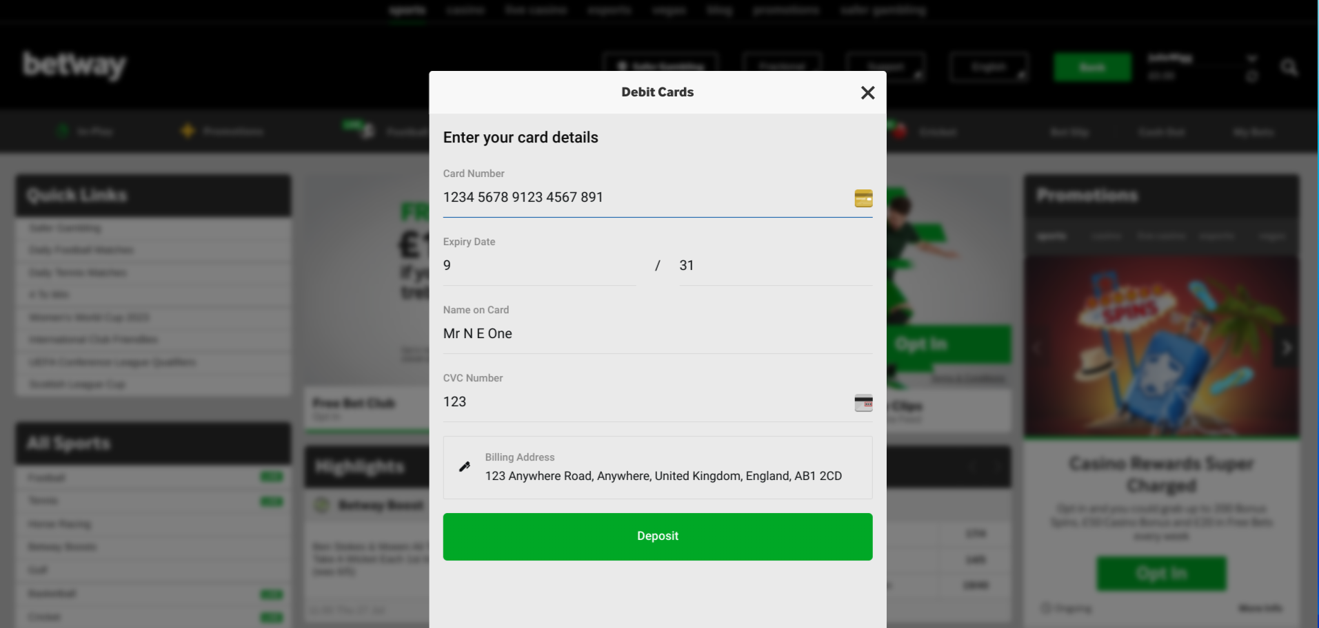 How to claim a Betway Free bet