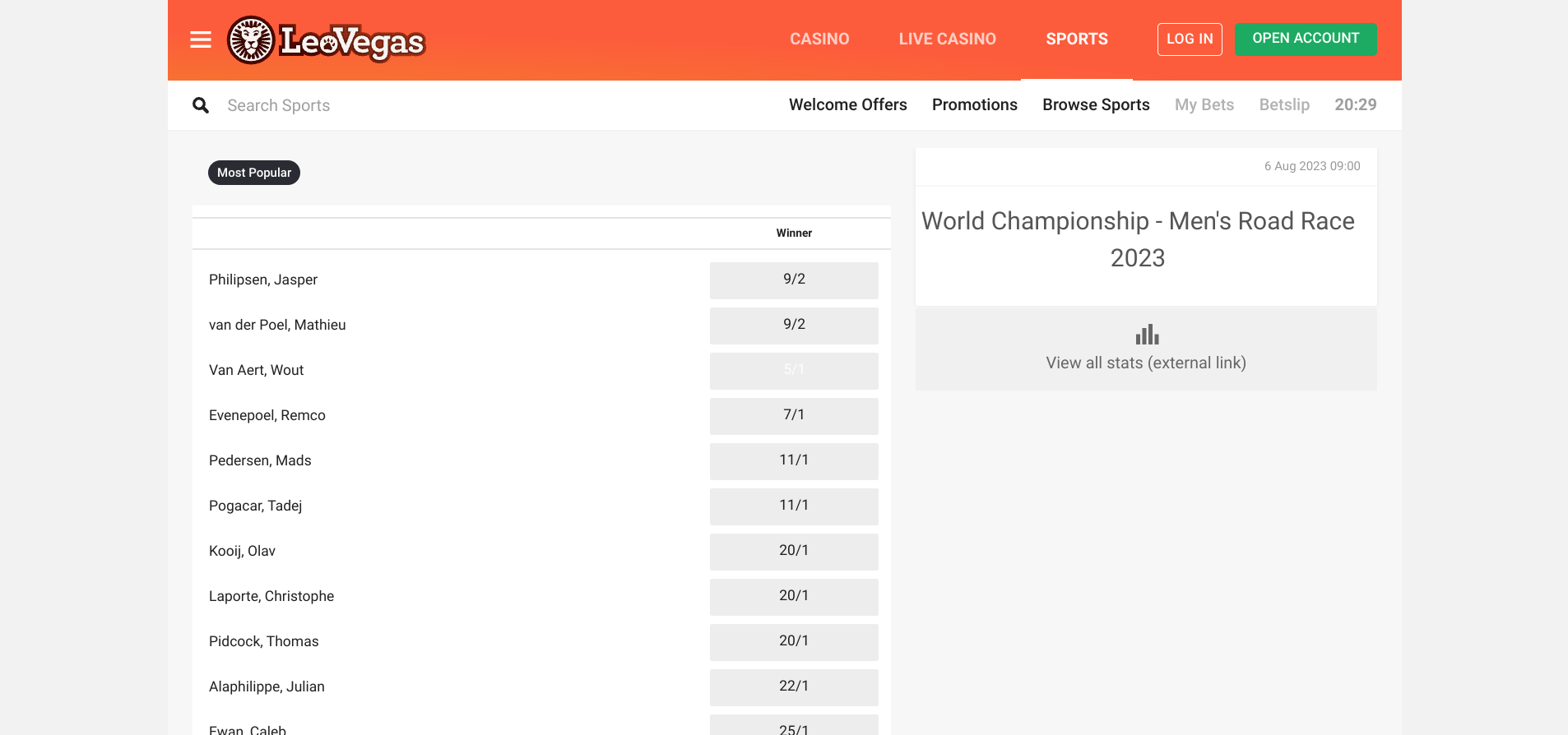 How to bet on UCI Cycling World Championships