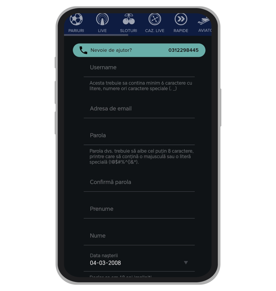 Formular înregistrare