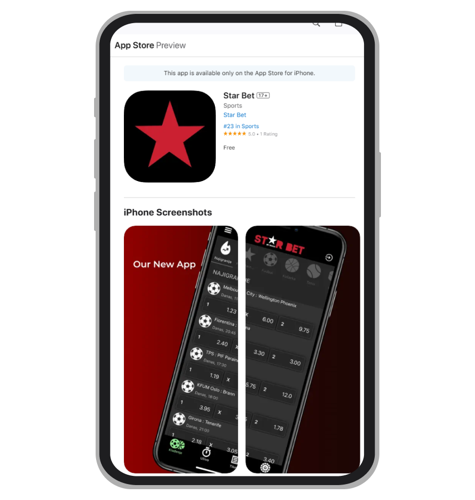 StarBet iOS aplikacija na App Store