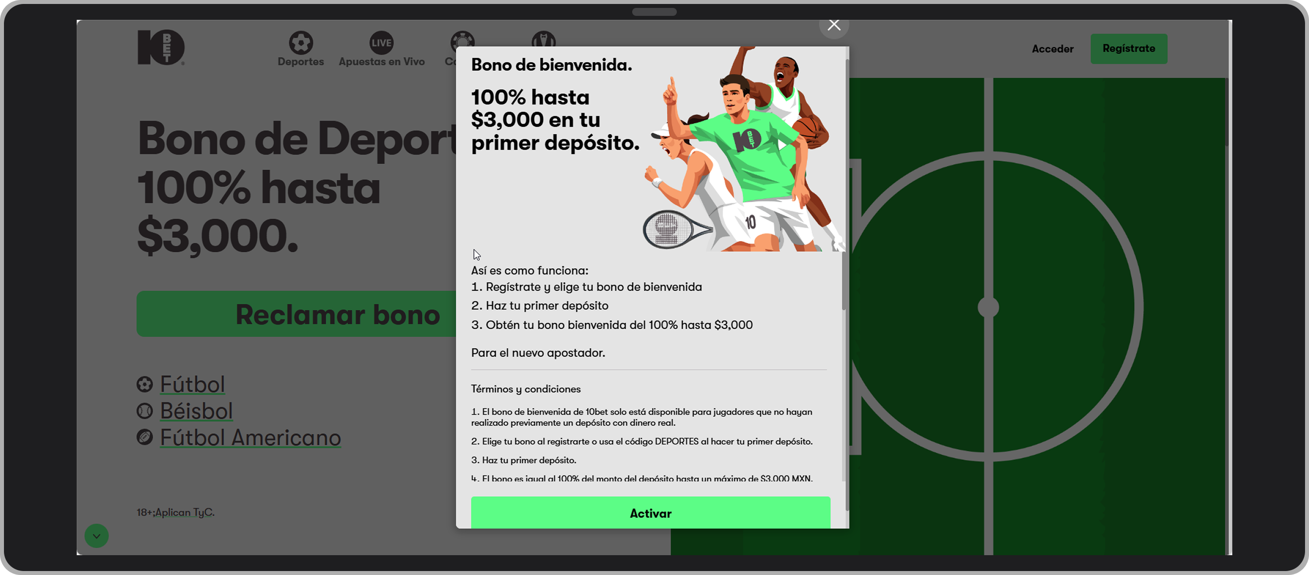 Bono de bienvenida. 10bet