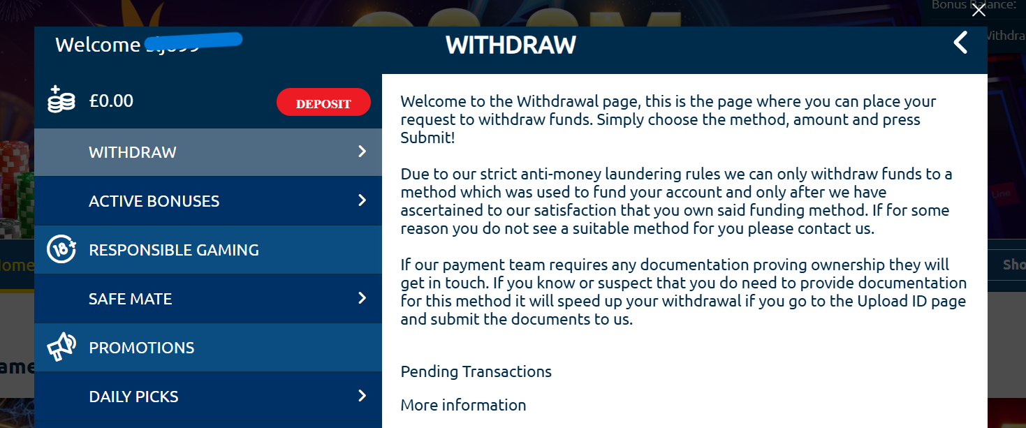 How to make a withdrawal