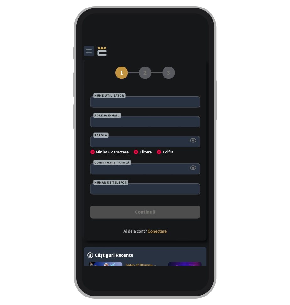 Conti Casino Registration Form 