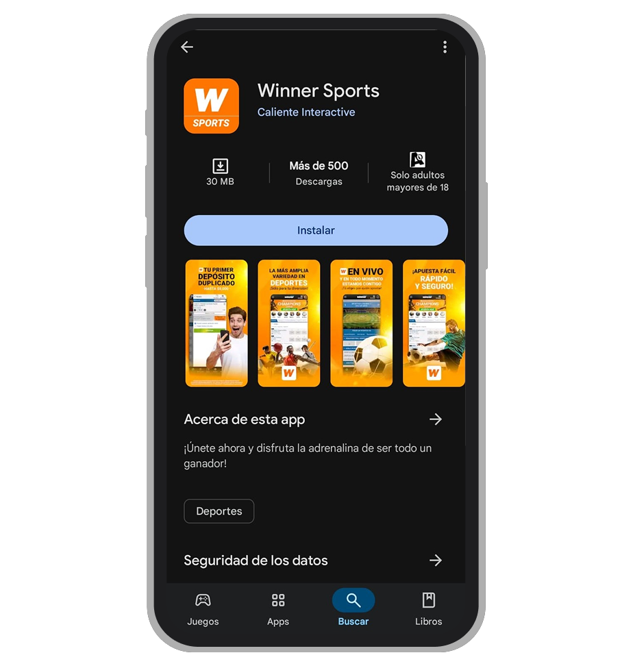 Winner Sports en Android