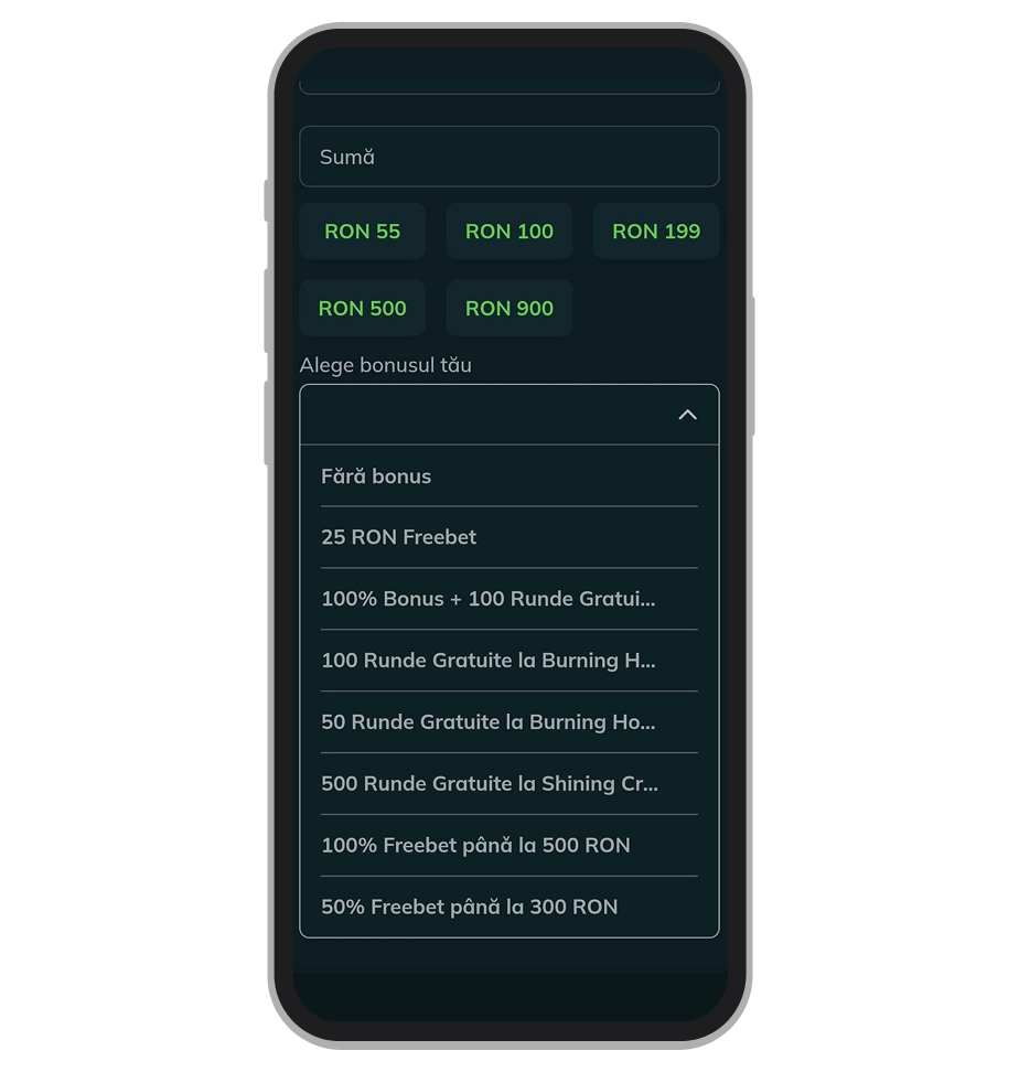 Selectează bonus Excelbet Casino