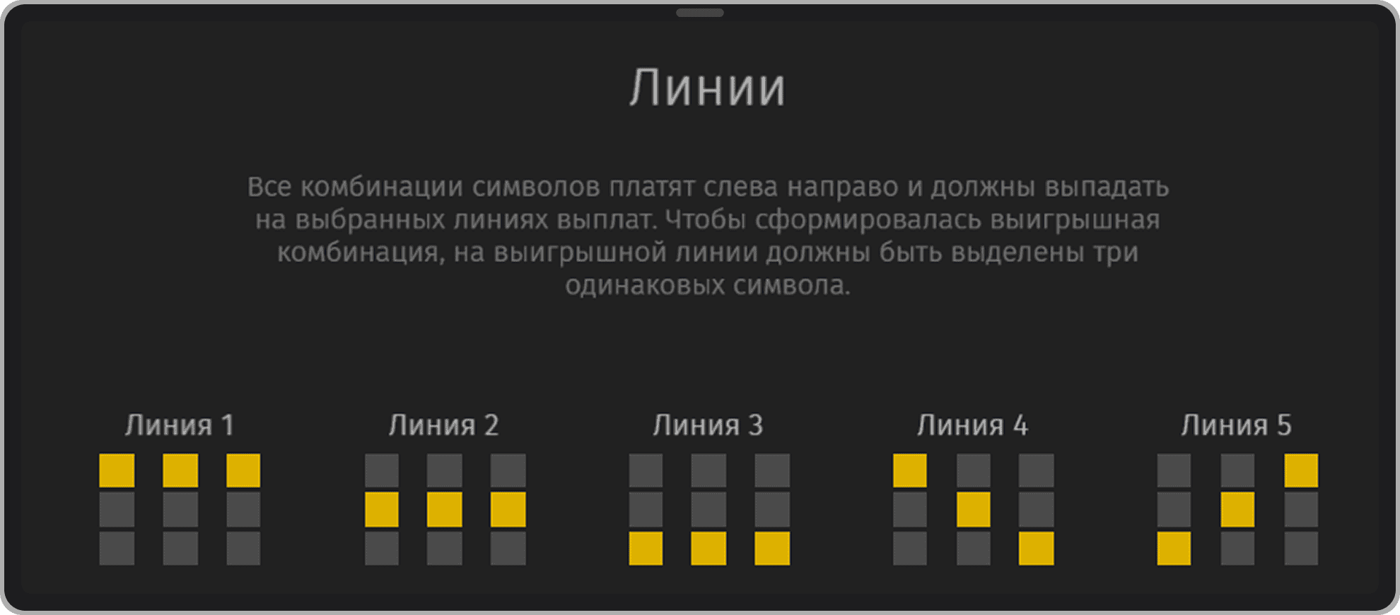 Линии выплат