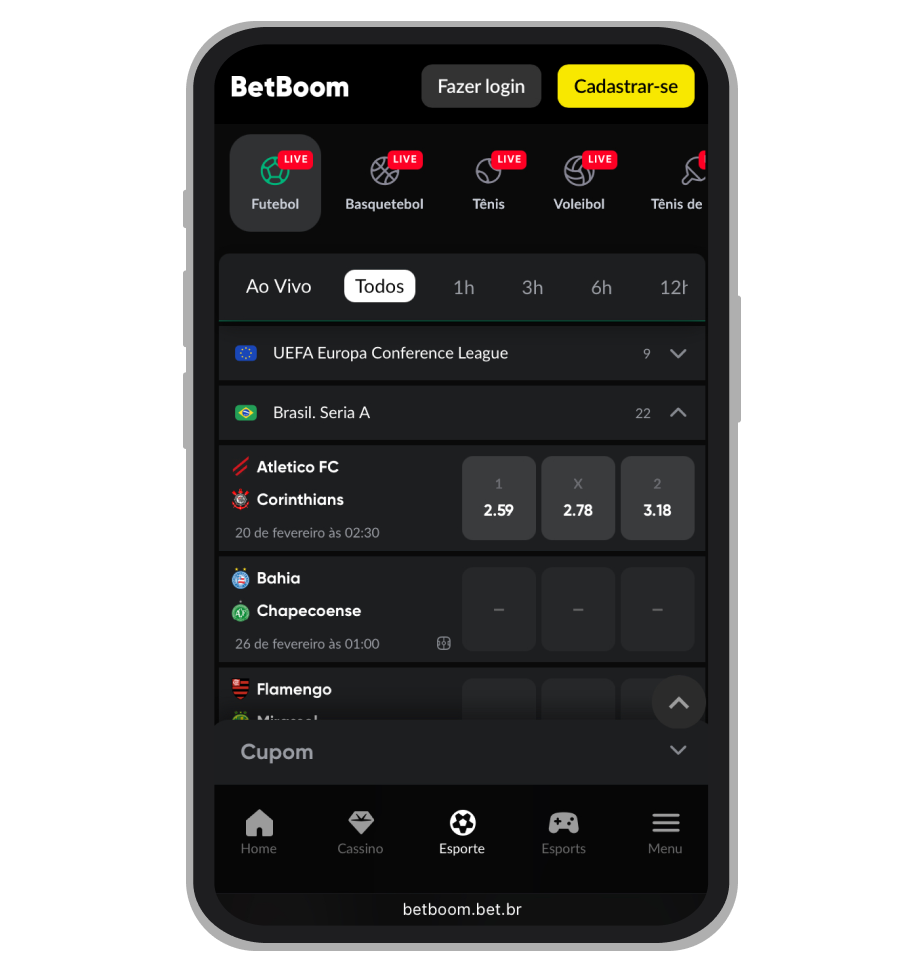 Seleção de jogos disponíveis