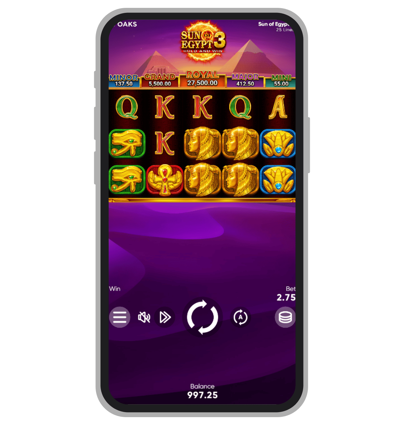 Базовая игра в Sun of Egypt 3