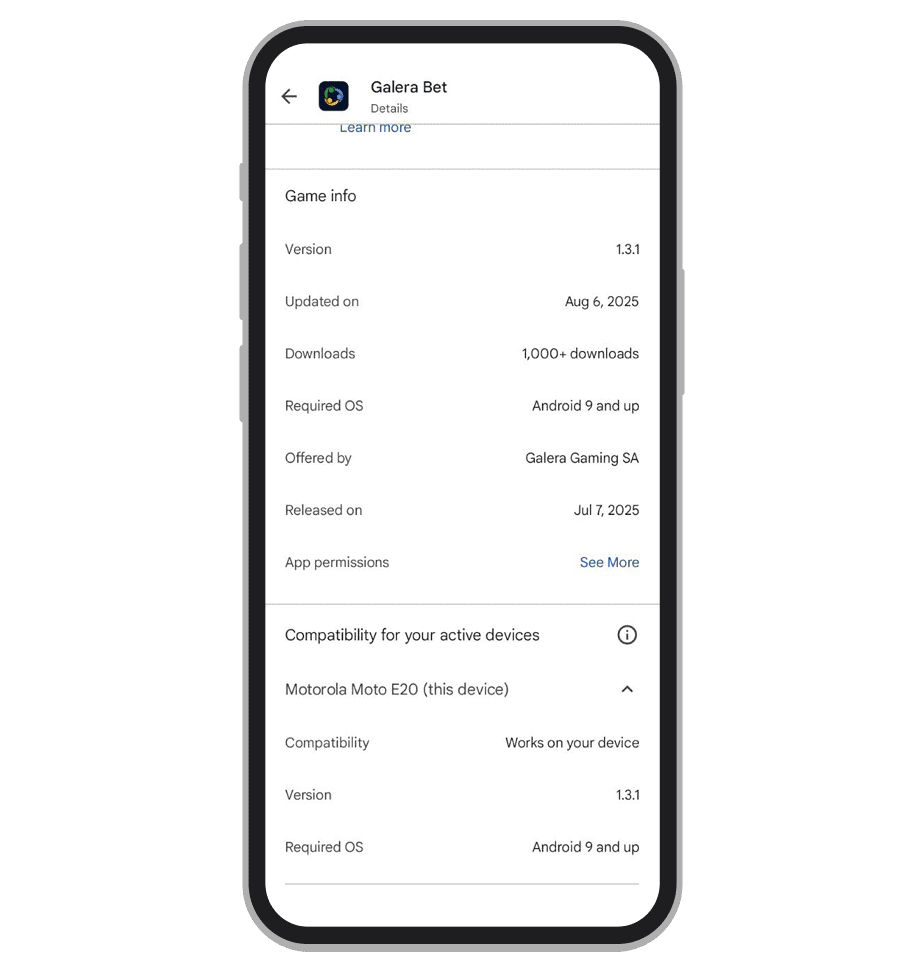 Os requisitos de app na Google Play 