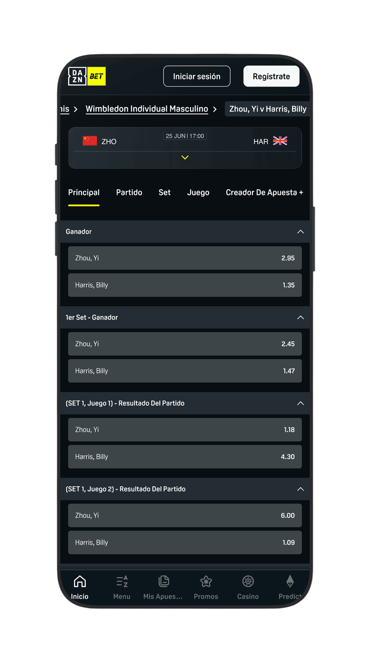 Tipos de apuestas en Wimbledon