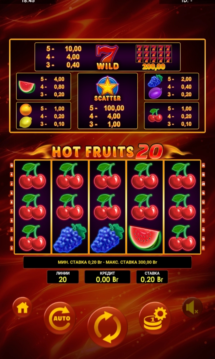 Видеослот Hot Fruits 20