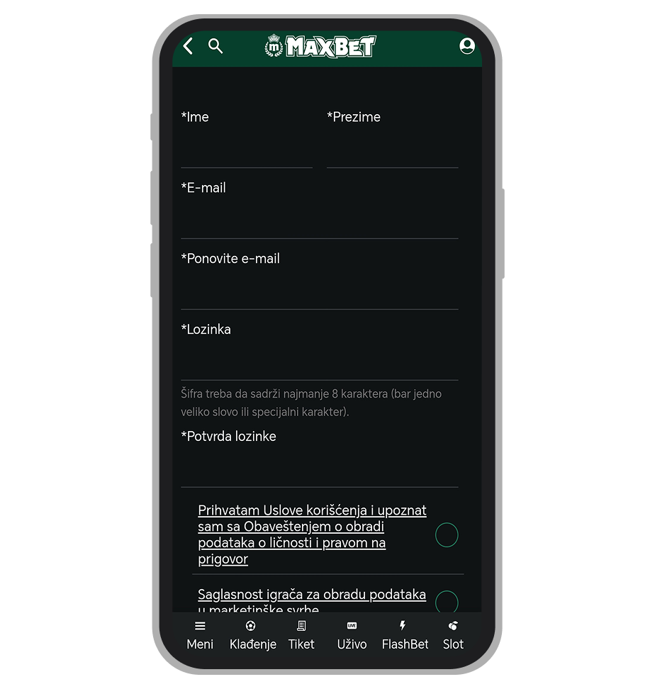 MaxBet registracija