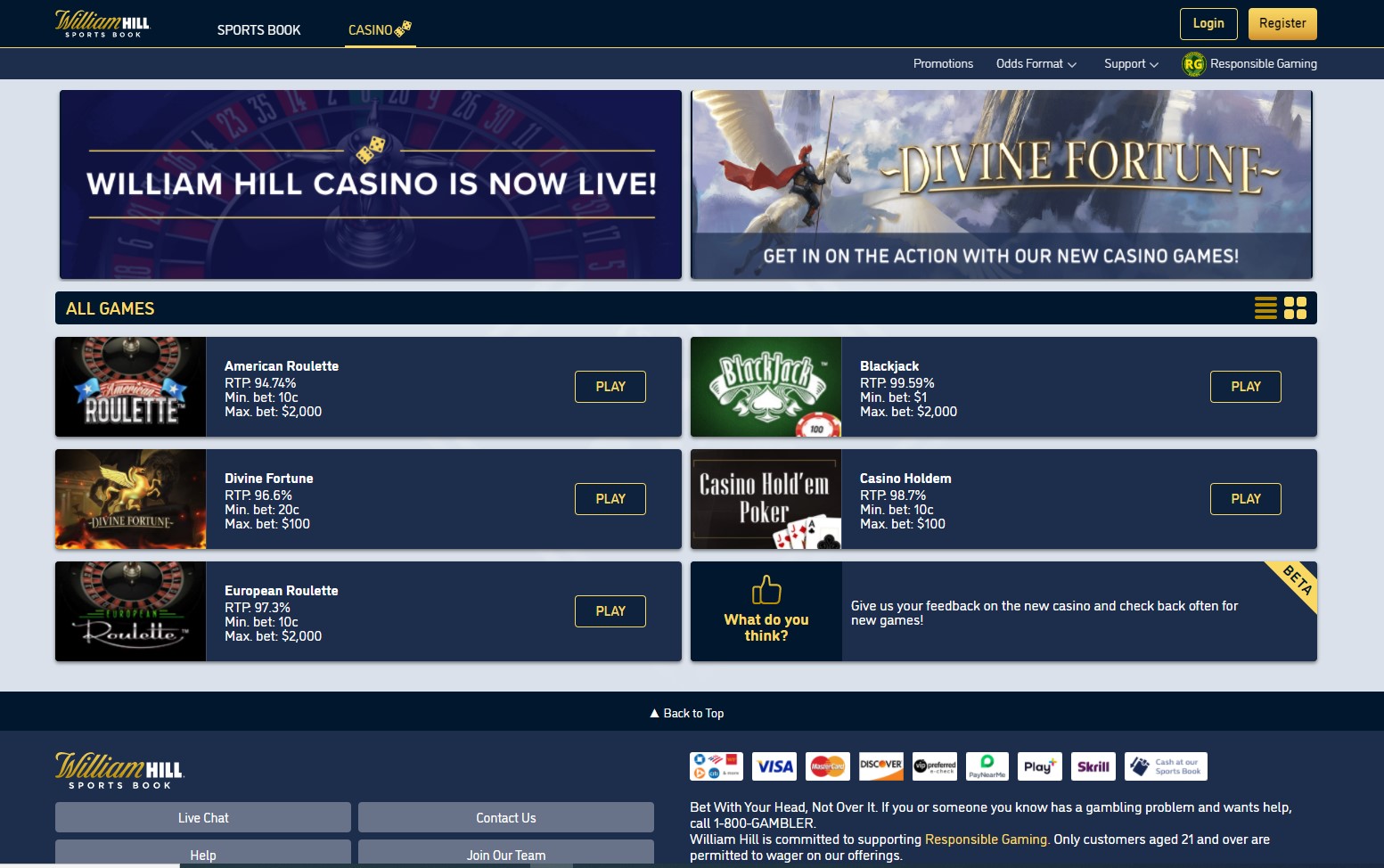 is william hill sportsbook new jersey legit